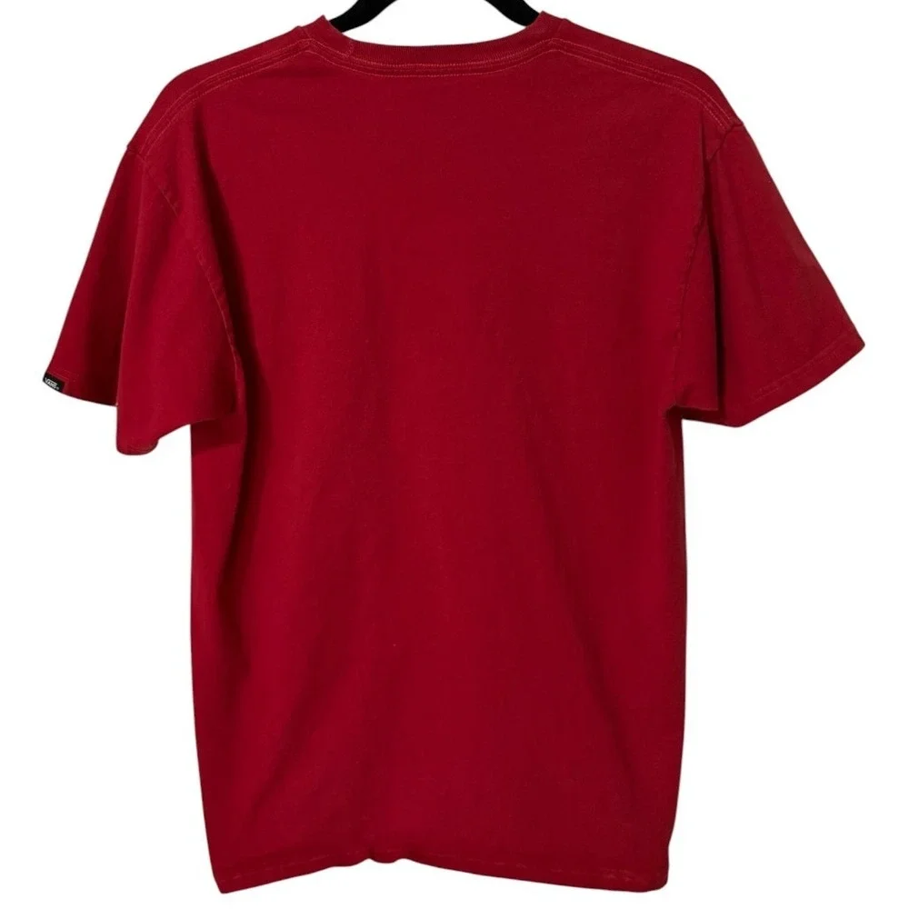 Vans Off The Wall Mens Medium Red Graphic Logo T Shirt Classic Fit Cotton - Picture 2 of 4